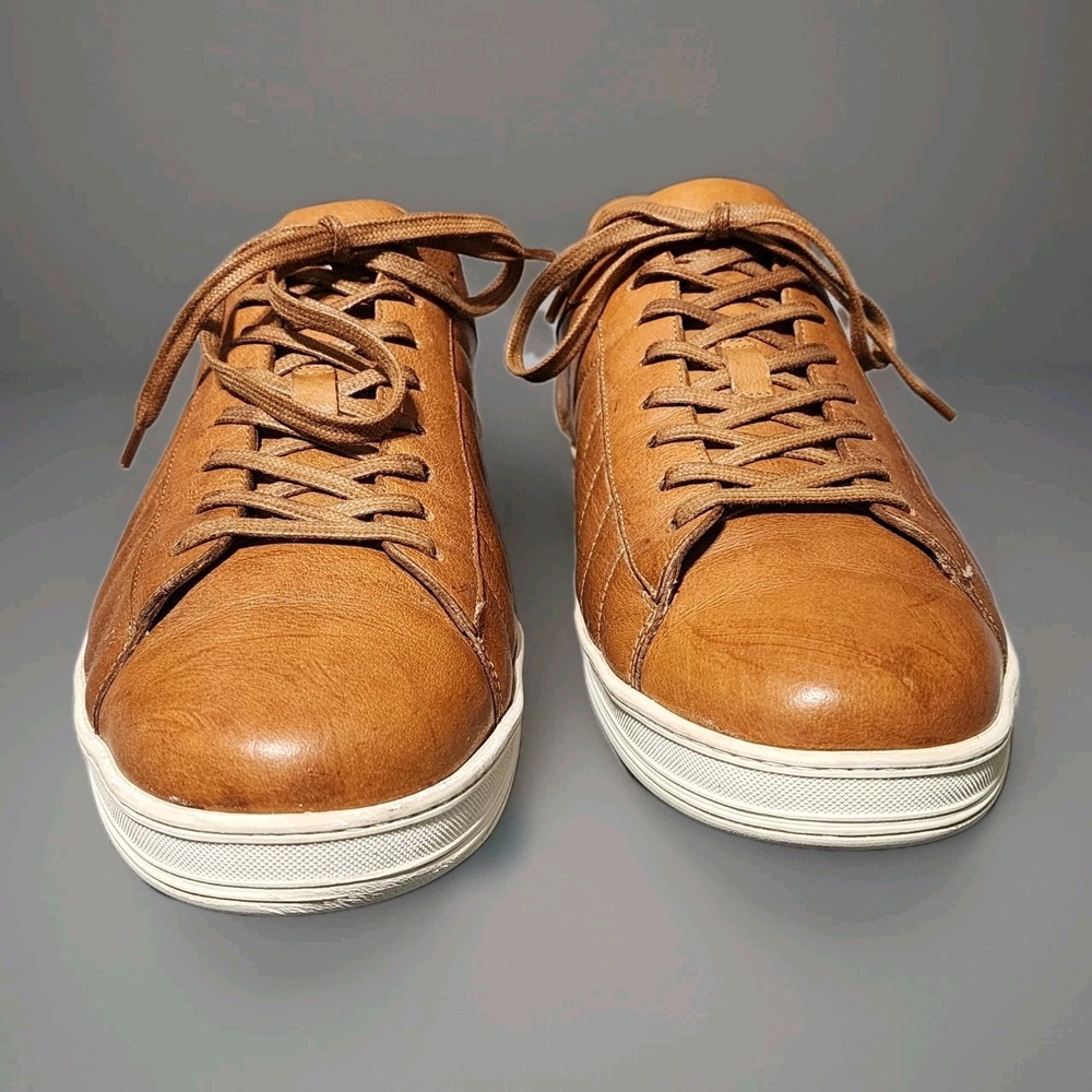 M. Gemi Mens 12 Italian Leather Quilted Sneakers Tan Eu 45 - Picture 3 of 11